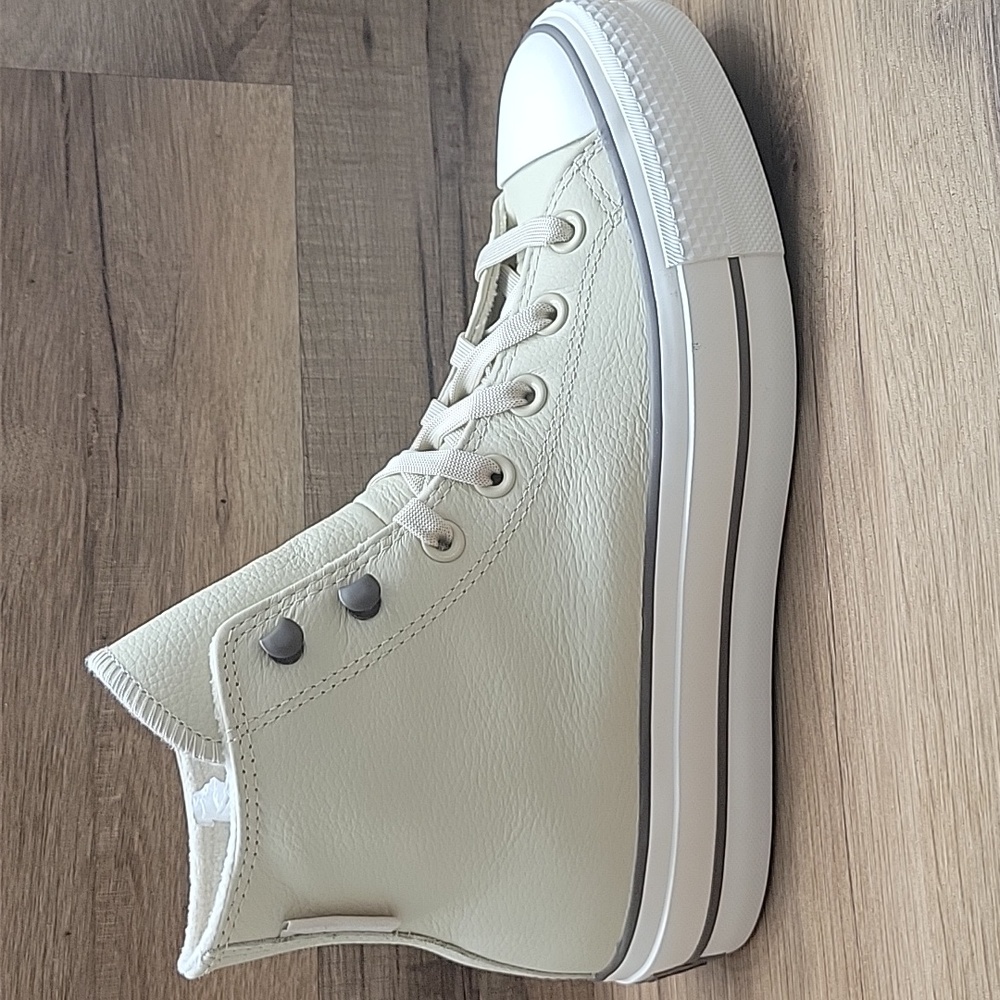 Converse Women's Off-White High-Top Sneakers - Picture 8 of 14